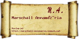 Marschall Annamária névjegykártya